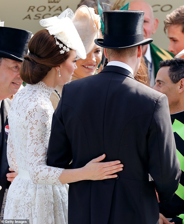 Dressed to the nines, Kate showed her affection for William at Royal Ascot 2017