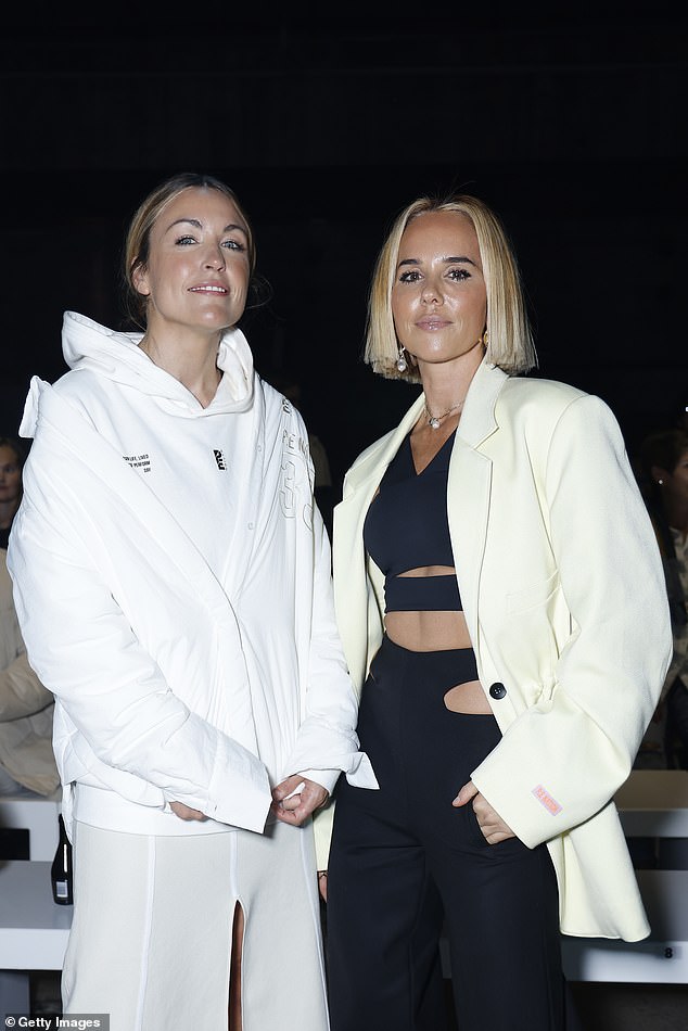 It comes after Pip and his PE Nation co-founder Claire Greaves (left) split before presenting his latest collection at Australian Fashion Week.  Both in the photo