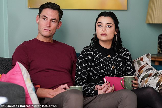 She has also been part of a series of hard-hitting stories including grooming, sexual abuse, baby loss, kidnapping, stalking and illicit affairs (pictured with partner Zack Hudson, played by James Farrar).