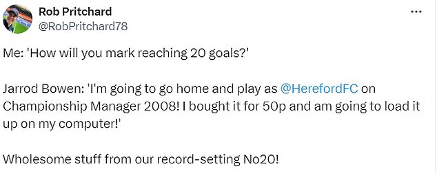 1714296571 943 Jarrod Bowen reveals he will celebrate his 20 goals for
