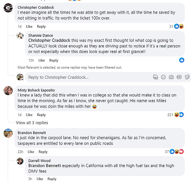 Social media users have praised officers' efforts to stop the carpool violator, although some others have shared different opinions.