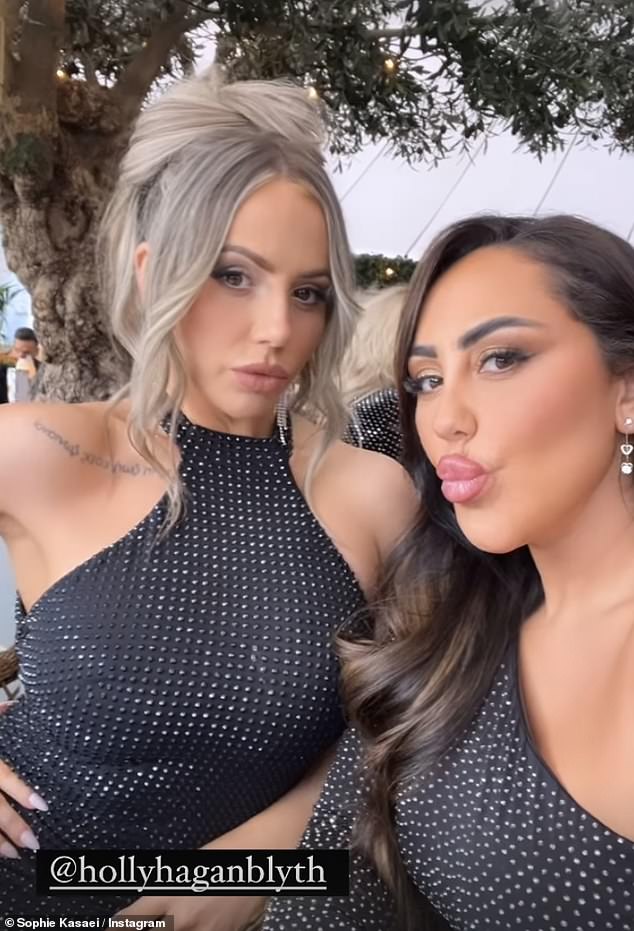 Everyone dressed to the nines for the special occasion, with Holly, 31, and Sophie, 34, complementing each other in matching sparkly black dresses.