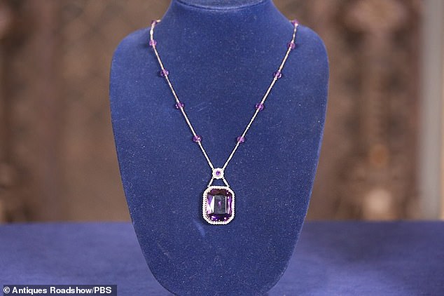 Close-up of amethyst necklace expert Sarah Churgin valued between $3,000 and $4,000