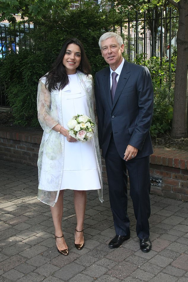 Adam and Mariana married in an intimate ceremony at a registry office in Dublin in 2013 (pictured), and days later held a second ceremony on the French Riviera at the 14th-century castle at Mandelieu-la-Napoule.