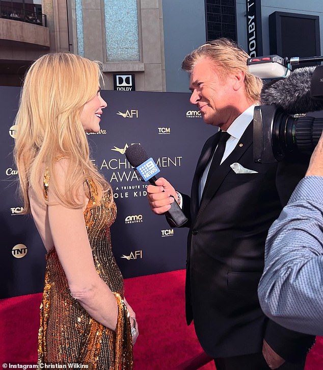 She also posted a picture of her entertainment reporter father, Richard, interviewing Nicole on the red carpet.