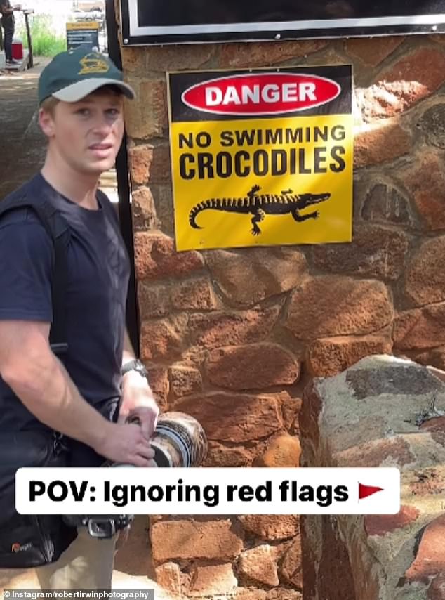 The clip captured the conservationist, 20, pointing out an error on a sign at Australia Zoo that said 