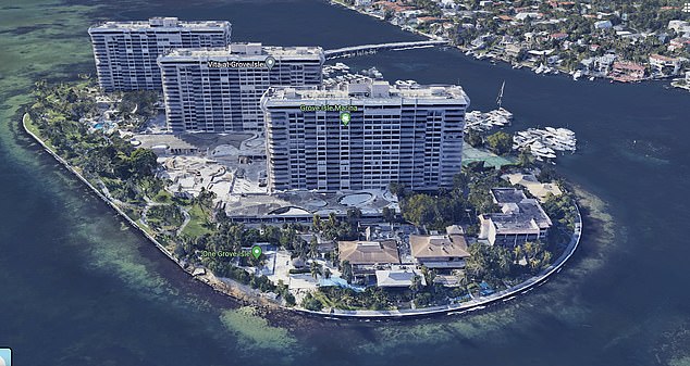 From above, the tip of the island where the new building is being built housed a community club and a waterfront restaurant.