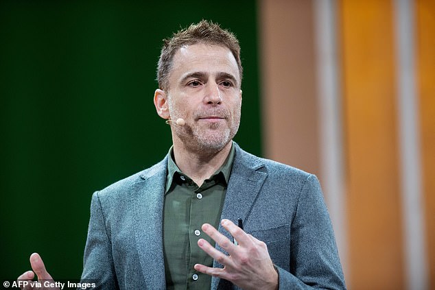Stewart Butterfield speaks at his company's Frontiers conference at Piers 27 and 29 on April 24, 2019 in San Francisco.
