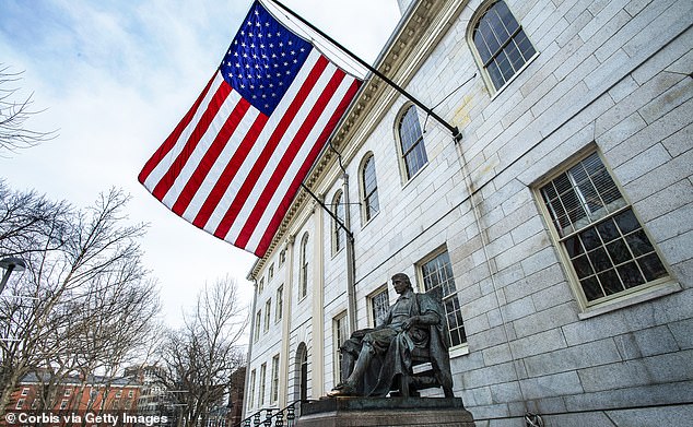 A large American flag has typically been seen flying over the founder of the Ivy League university.