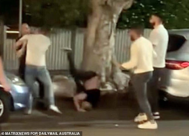 The images, taken outside a pub in Evans Street, Rozelle, shortly after 11pm on Saturday, allegedly show Kent upside down in a manhole.