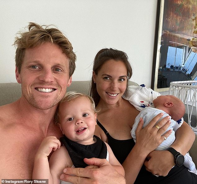 Sloane (pictured with his wife Belinda and two of their four children) underwent a sixth eye surgery to reattach his retina.