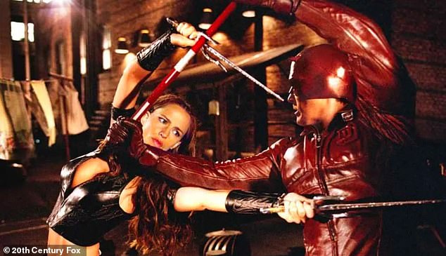 The seductive Jennifer in Daredevil (2003) and its sequel Elektra (2005) brought her closer to her former on- and off-screen protagonist, two-time Oscar-winning filmmaker Ben Affleck (right), whom she divorced in 2018.