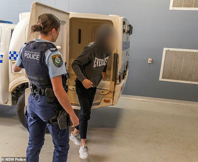 Four elderly children were arrested in counter-terrorism raids last Wednesday in Sydney's west.  Among them were a 15-year-old, a 16-year-old and two 17-year-olds (in the photo: one of those arrested)