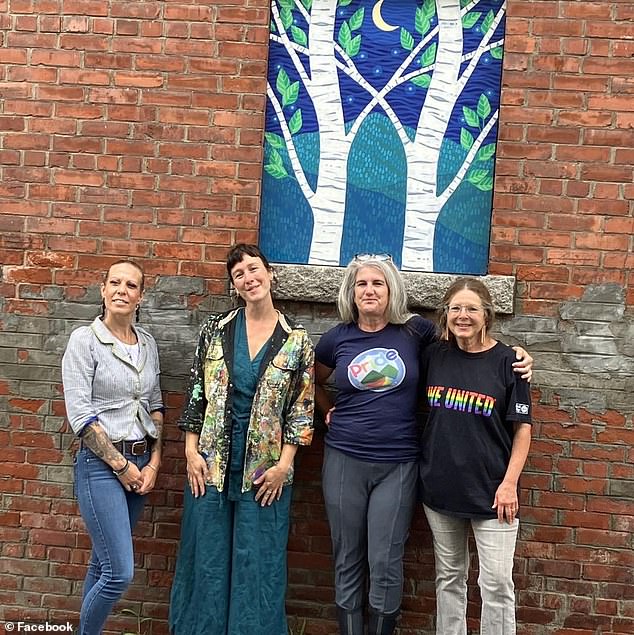 Kerri Harrington (second from right) helped start North Country Pride, which planned and paid for the mural.