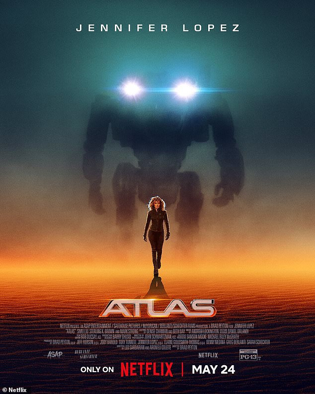 Lopez will produce and star as 'brilliant but misanthropic' data analyst Atlas Shepherd in Brad Peyton's film Atlas, premiering May 24 on Netflix.