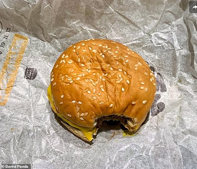 When your partner is absolutely 100% sure that he doesn't want a burger but a bite of yours.  New York man tore up evidence of wife's sneak bite
