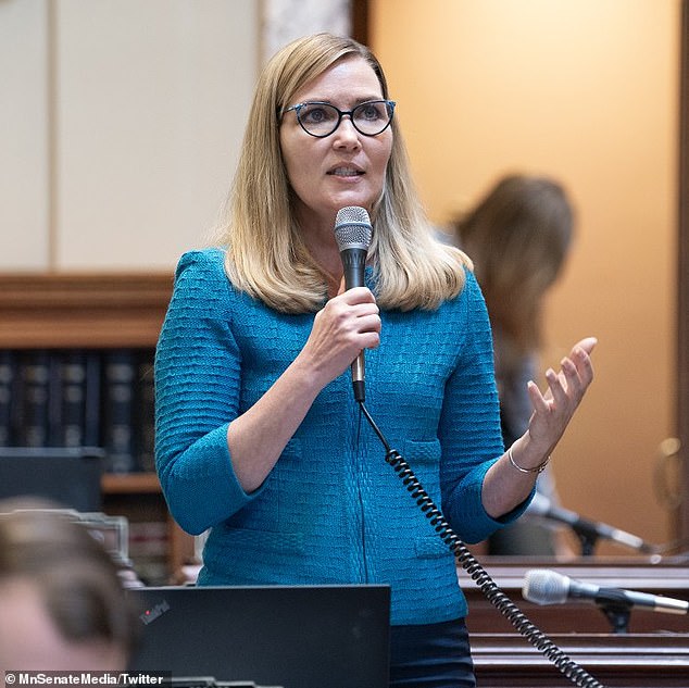 She told authorities she went to her late father's home, which he shared with her stepmother, to retrieve a flannel shirt, ashes, photographs and other sentimental items.  (pictured: Mitchell speaking on the Senate floor)