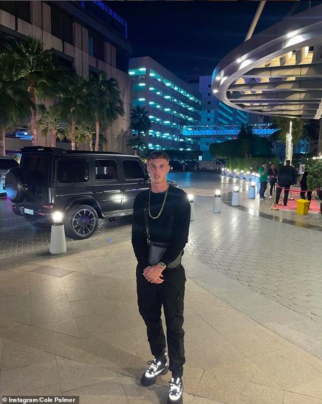 Englishman Cole Palmer, pictured on holiday in Dubai, signed a seven-year contract with Chelsea