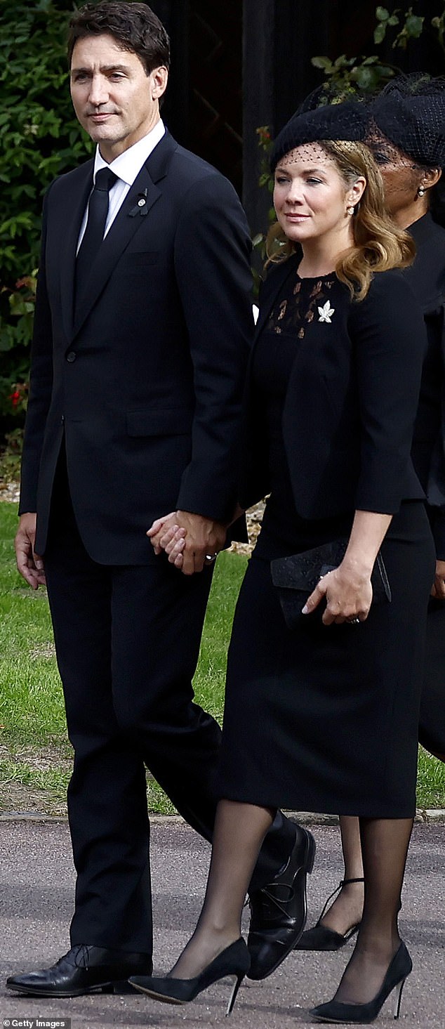 Sophie pictured attending Queen Elizabeth II's funeral with her ex-husband, Canadian Prime Minister Justin Trudeau.