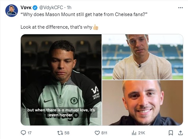 Some Chelsea fans have offered an unflattering portrayal of Mason Mount's affection for his boyhood club by comparing his farewell message to other recent departures.