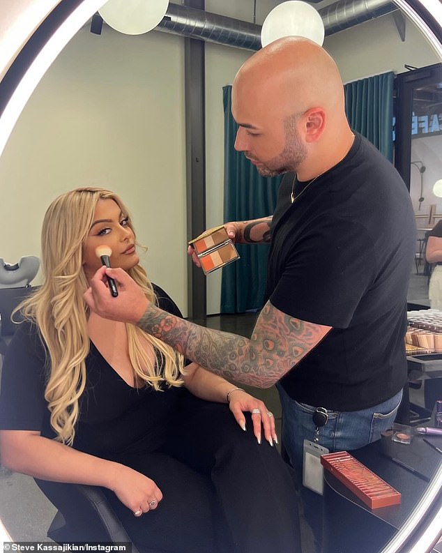 Urban Decay's global head of art Steve Kassajikian (pictured above with Bebe Rexha) explained how to try out the makeup looks at home.