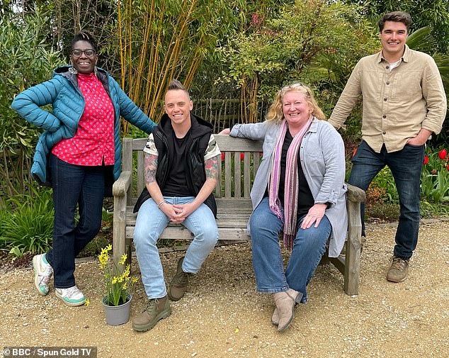 In July 2016, Charlie began presenting Garden Rescue, joining fellow experts Lee Burkhill, Flo Headlam and Chris Hull in a bid to turn untreated gardens into stunning outdoor spaces (pictured LR Flo, Lee, Charlie and Chris).