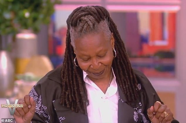 At one point, Whoopi tilted her head and seemed to take a moment to compose herself.