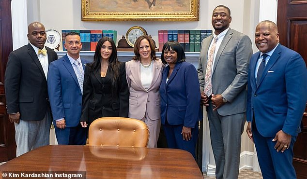 On April 25, Kardashian met with Vice President Kamala Harris and several former inmates who had been pardoned by the Biden administration.  The reality star was praised for her criminal justice efforts.