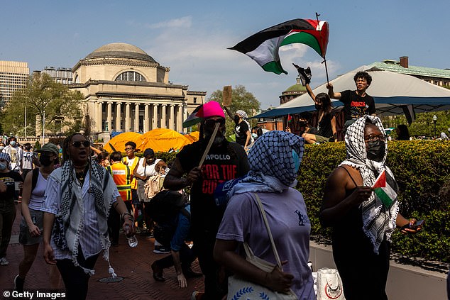 Pro-Palestinian protesters marched at 2 pm as the deadline to clear the camp came and went.