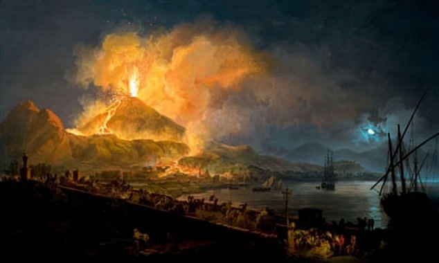 The scroll, known as the History of the Academy and written by Philodemus, a philosopher and poet who lived in the 1st century BC, has been illegible since its discovery in 1750 thanks to the eruption of Mount Vesuvius (pictured) in the year 79 AD that covered it with meters of ash.