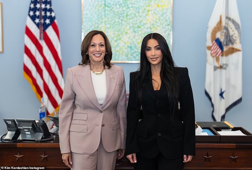 Kim has been busy!  Here she is seen with Vice President Kamala Harris at the White House earlier this month.