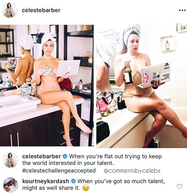 While neither Kendall nor Kylie responded to Celeste's attacks, her half-sister Kourtney Kardashian (left) had no qualms about calling her out in March 2019.