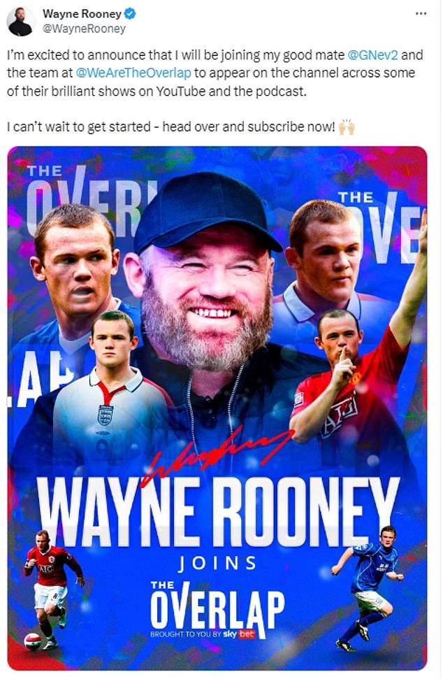 Rooney said he will appear on his YouTube shows and podcast.
