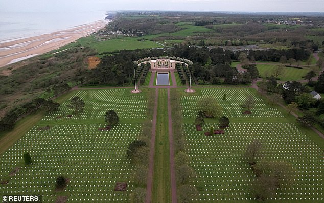 The cafe is located less than a mile from the D-Day museum in Omaha and within walking distance of the Overlord Museum and the Normandy American Cemetery (pictured).
