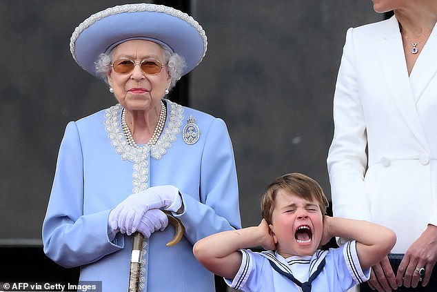Prince Louis, who recently turned seven, covered his ears with both hands and screamed as planes flew over the famous London landmark for the late Queen Elizabeth's Platinum Jubilee flight in 2022.