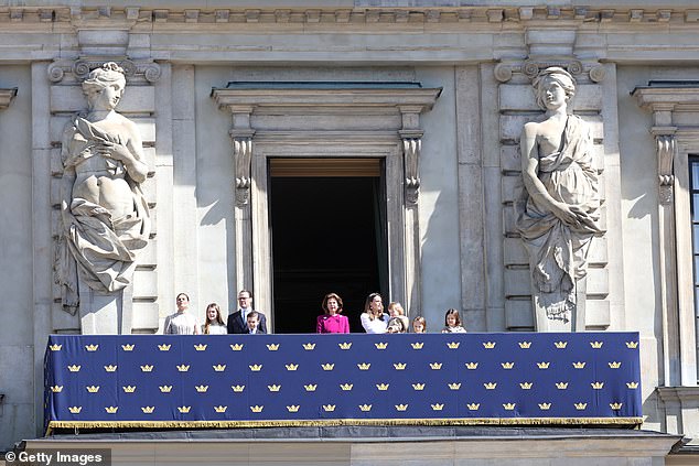 The family gathered today on the balcony of the Royal Palace located in the capital of Sweden