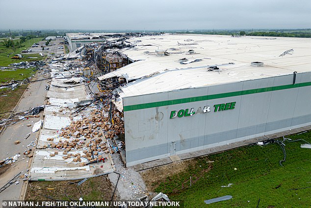 Images of what happened in Marietta show a Dollar Tree distribution center completely destroyed and torn apart by the tornado.