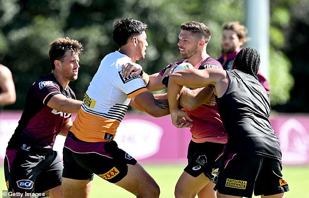 The Broncos prepare for Friday night's game against the Sydney Roosters