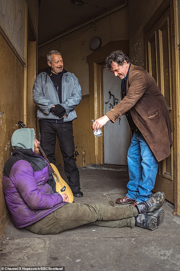Brian McCardie (right) pictured as Terry in Dog Days, a drama about homelessness broadcast on BBC Scotland.