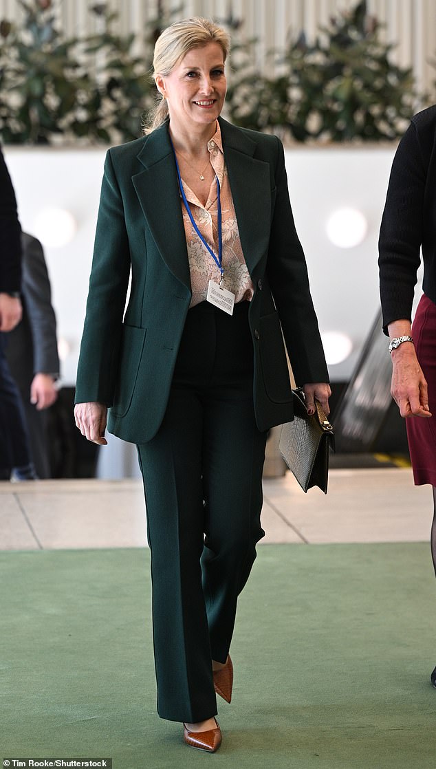 Pictured: The Duchess of Edinburgh arrives at the United Nations in New York to deliver a speech on women's rights in Afghanistan in March 2022.