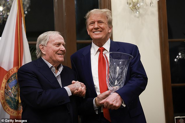 Last month, golf great Jack Nicklaus presented Trump with the 2024 Most Improved Player award from Trump International Golf Club in West Palm Beach, Florida.