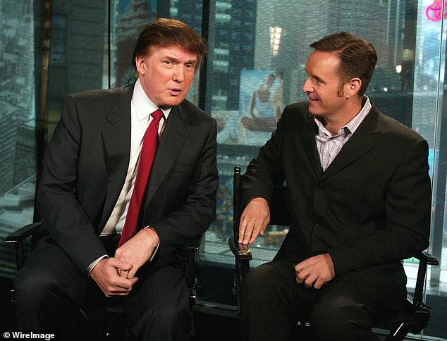 Trump with television producer Mark Burnett while hosting a new show, The Apprentice, in 2003.