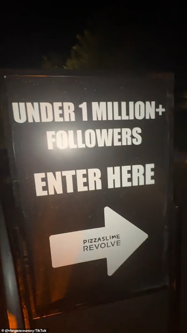Meanwhile, another board posted the message: 'Less than 1 million followers enter here' and an arrow pointing to the right was also placed at the location.