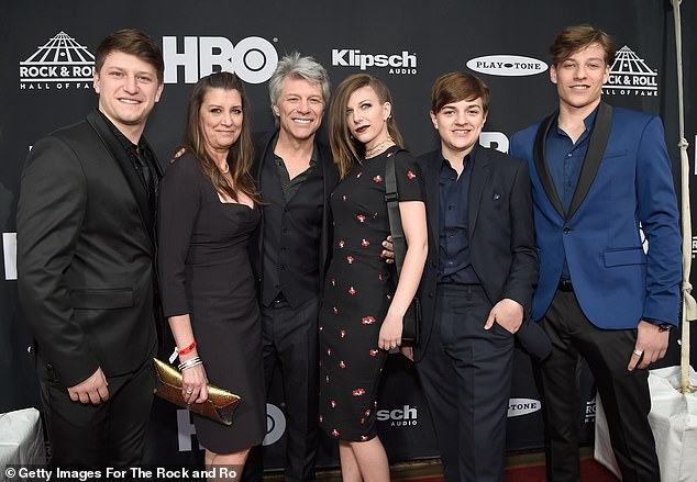 The lovebirds share four children: Stephanie, 30;  Jesse, 28;  Jake, 21 years old;  and Romeo, 19 (seen with his family on April 14, 2018 in Cleveland, Ohio, at the Rock & Roll Hall of Fame induction ceremony)