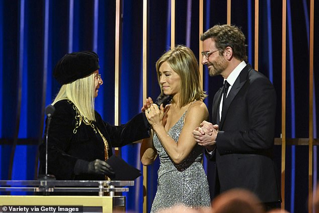 When Bradley's 2018 remake of his 1976 film A Star is Born was released, Barbra couldn't help but show her disappointment in the end result (pictured with Jennifer Aniston in February).