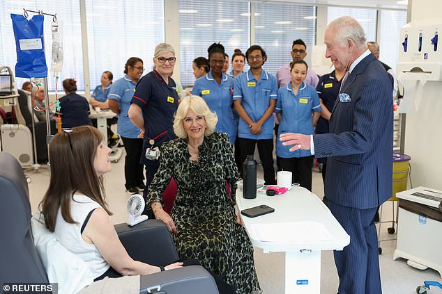 King Charles met patients at University College Hospital Macmillan Cancer Center today
