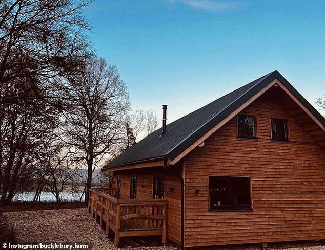 The lodge (pictured) is now open for bookings, according to Bucklebury Farm's Instagram page.