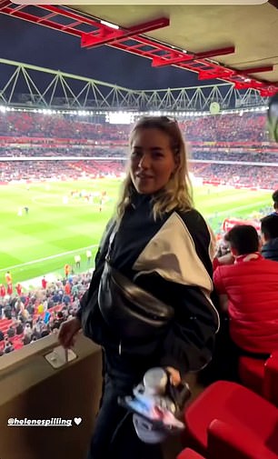 Martin Odegaard's girlfriend was seen celebrating Arsenal's victory over Chelsea.