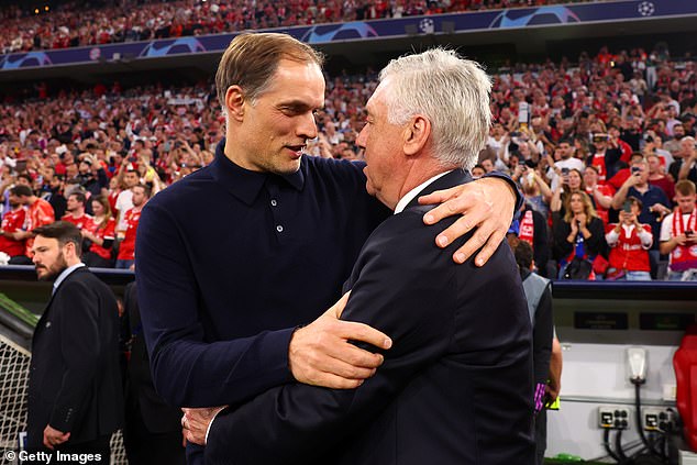 Carlo Ancelotti (right) will be a little happier than Thomas Tuchel (left) after the result