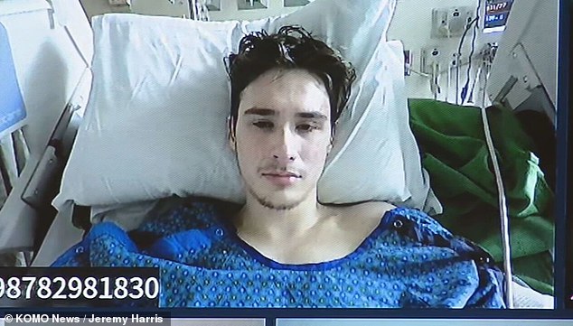Chase Jones, 18, who killed a mother and her three children during a 112 mph crash in Seattle, posted $100,000 bail with the help of his family.  Jones appeared in court via video link from his hospital bed on Monday.